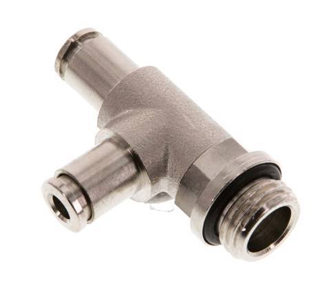 4mm x G1/4'' Right Angle Tee Push-in Fitting with Male Threads Brass NBR Rotatable