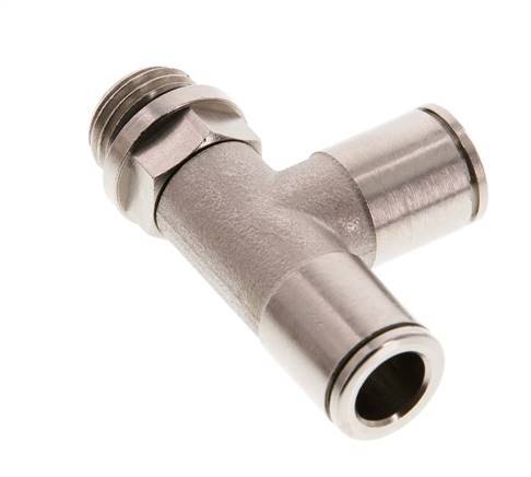 8mm x G1/4'' Right Angle Tee Push-in Fitting with Male Threads Brass NBR Rotatable