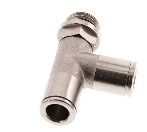 8mm x G1/4'' Right Angle Tee Push-in Fitting with Male Threads Brass NBR Rotatable