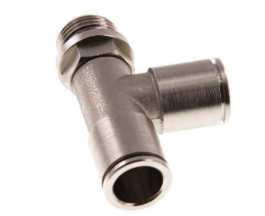 12mm x G3/8'' Right Angle Tee Push-in Fitting with Male Threads Brass NBR Rotatable