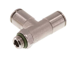 8mm x G1/8'' rechte hoek T-stuk Messing Insteekfitting Buitendraad Draaibaar FKM