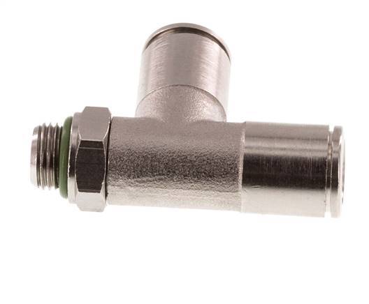 8mm x G1/8'' rechte hoek T-stuk Messing Insteekfitting Buitendraad Draaibaar FKM