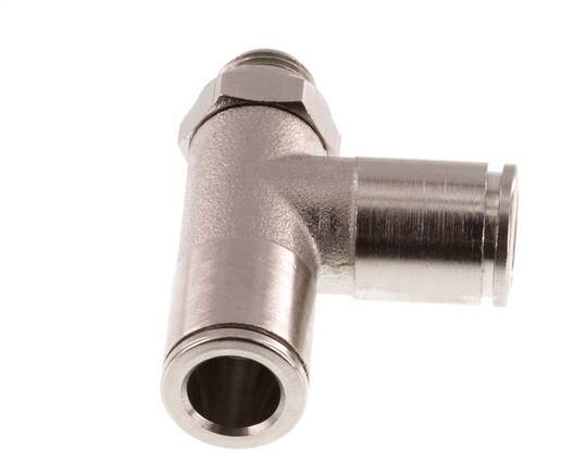 8mm x G1/8'' rechte hoek T-stuk Messing Insteekfitting Buitendraad Draaibaar FKM