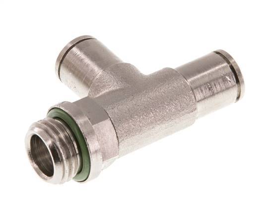 6mm x G1/4'' rechte hoek T-stuk Messing Insteekfitting Buitendraad Draaibaar FKM