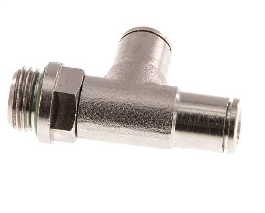 6mm x G1/4'' rechte hoek T-stuk Messing Insteekfitting Buitendraad Draaibaar FKM