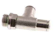 6mm x G1/4'' rechte hoek T-stuk Messing Insteekfitting Buitendraad Draaibaar FKM