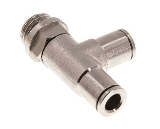 6mm x G1/4'' rechte hoek T-stuk Messing Insteekfitting Buitendraad Draaibaar FKM
