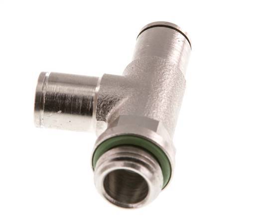 6mm x G1/4'' rechte hoek T-stuk Messing Insteekfitting Buitendraad Draaibaar FKM