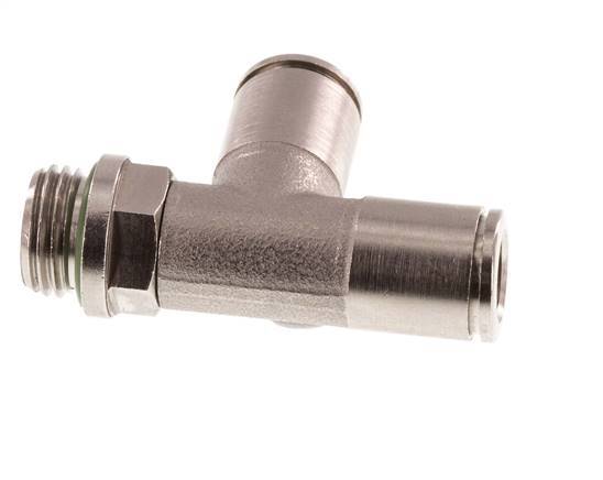 8mm x G1/4'' rechte hoek T-stuk Messing Insteekfitting Buitendraad Draaibaar FKM
