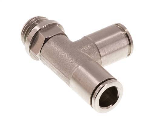 8mm x G1/4'' rechte hoek T-stuk Messing Insteekfitting Buitendraad Draaibaar FKM
