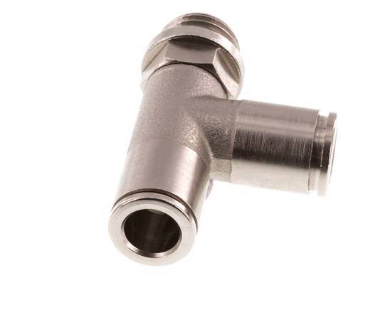 8mm x G1/4'' rechte hoek T-stuk Messing Insteekfitting Buitendraad Draaibaar FKM