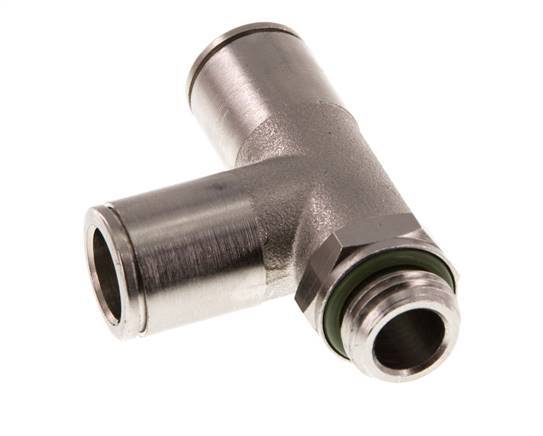 10mm x G1/4'' rechte hoek T-stuk Messing Insteekfitting Buitendraad Draaibaar FKM