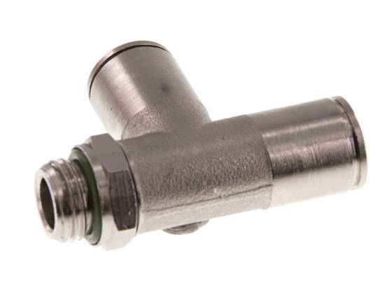 10mm x G1/4'' rechte hoek T-stuk Messing Insteekfitting Buitendraad Draaibaar FKM