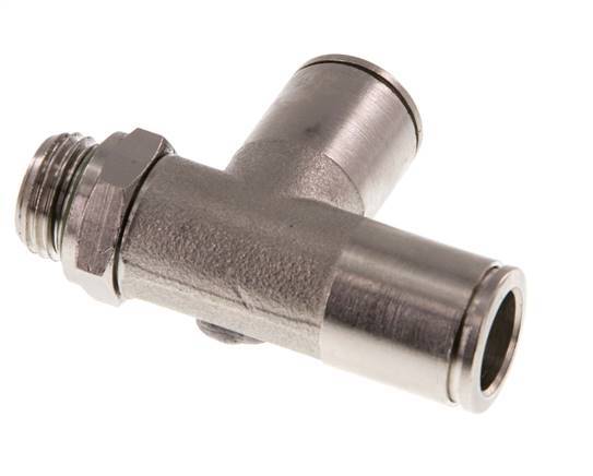 10mm x G1/4'' rechte hoek T-stuk Messing Insteekfitting Buitendraad Draaibaar FKM