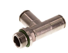 10mm x G3/8'' rechte hoek T-stuk Messing Insteekfitting Buitendraad Draaibaar FKM