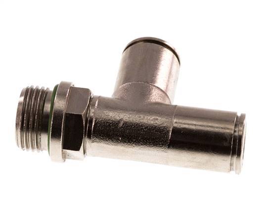 10mm x G3/8'' rechte hoek T-stuk Messing Insteekfitting Buitendraad Draaibaar FKM