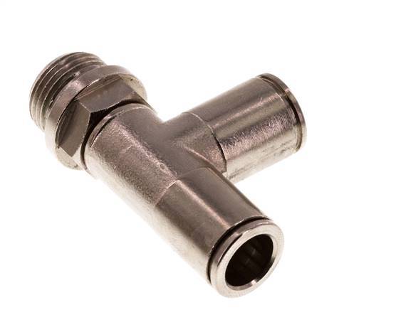 10mm x G3/8'' rechte hoek T-stuk Messing Insteekfitting Buitendraad Draaibaar FKM