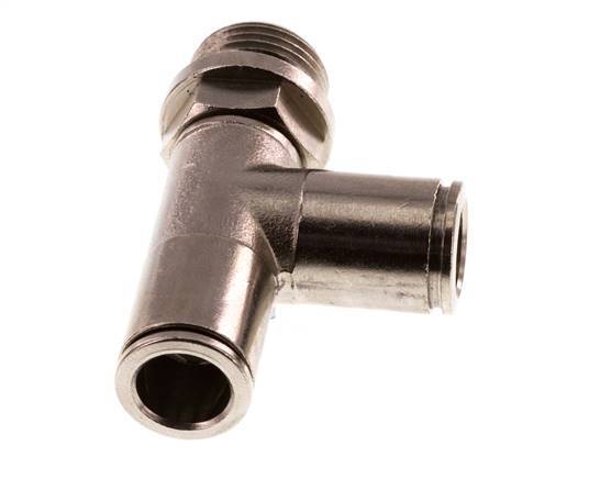 10mm x G3/8'' rechte hoek T-stuk Messing Insteekfitting Buitendraad Draaibaar FKM
