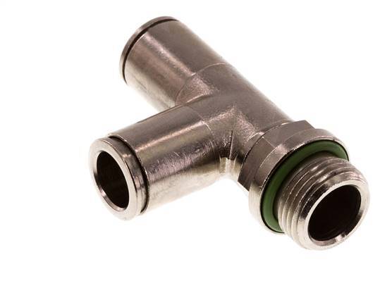 10mm x G3/8'' rechte hoek T-stuk Messing Insteekfitting Buitendraad Draaibaar FKM