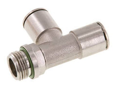 12mm x G3/8'' rechte hoek T-stuk Messing Insteekfitting Buitendraad Draaibaar FKM
