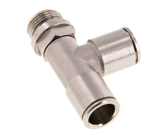 12mm x G3/8'' rechte hoek T-stuk Messing Insteekfitting Buitendraad Draaibaar FKM