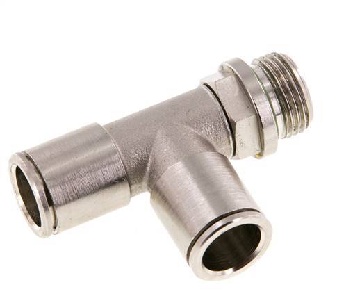12mm x G3/8'' rechte hoek T-stuk Messing Insteekfitting Buitendraad Draaibaar FKM