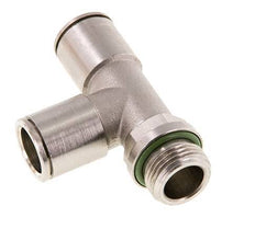 12mm x G3/8'' rechte hoek T-stuk Messing Insteekfitting Buitendraad Draaibaar FKM