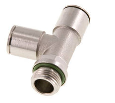 12mm x G3/8'' rechte hoek T-stuk Messing Insteekfitting Buitendraad Draaibaar FKM