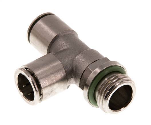 14mm x G1/2'' rechte hoek T-stuk Messing Insteekfitting Buitendraad Draaibaar FKM