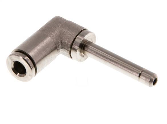 4mm x 4mm 90 graden L-verbinding Messing Insteekfitting Plug Lange Huls NBR