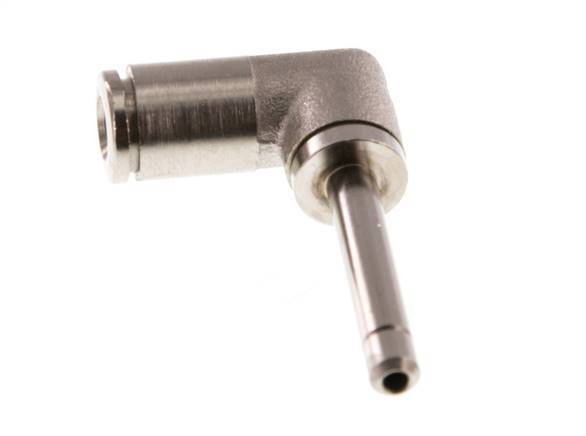 4mm x 4mm 90 graden L-verbinding Messing Insteekfitting Plug Lange Huls NBR