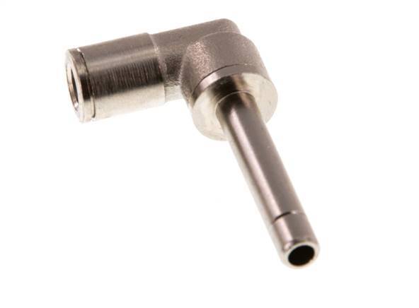 6mm x 6mm 90 graden L-verbinding Messing Insteekfitting Plug Lange Huls NBR