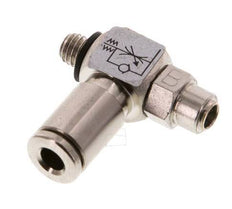 L-stuk Regelventiel 4 mm - M5 Regeling-Uit Messing Sleufschroef Banjo