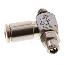 L-stuk Regelventiel 4 mm - M5 Regeling-Uit Messing Sleufschroef Banjo