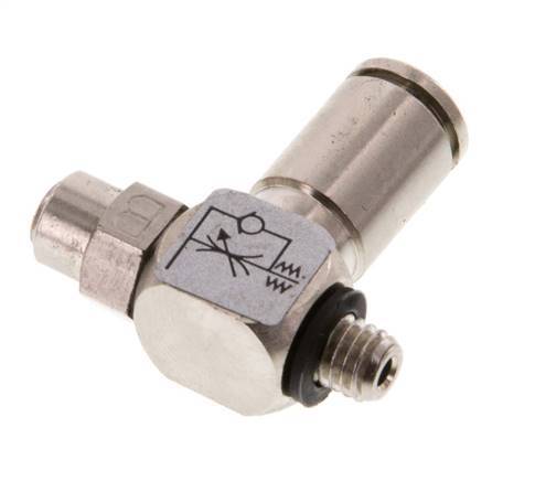 L-stuk Regelventiel 4 mm - M5 Regeling-Uit Messing Sleufschroef Banjo