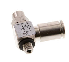 L-stuk Regelventiel 4 mm - M5 Regeling-Uit Messing Sleufschroef Banjo