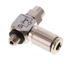 L-stuk Regelventiel 4 mm - M5 Regeling-Uit Messing Sleufschroef Banjo