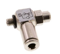 L-stuk Regelventiel 4 mm - M5 Regeling-Uit Messing Sleufschroef Banjo