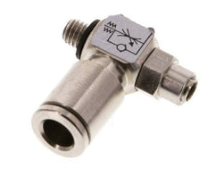 L-stuk Regelventiel 6 mm - M5 Regeling-Uit Messing Sleufschroef Banjo