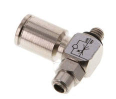 L-stuk Regelventiel 6 mm - M5 Regeling-Uit Messing Sleufschroef Banjo
