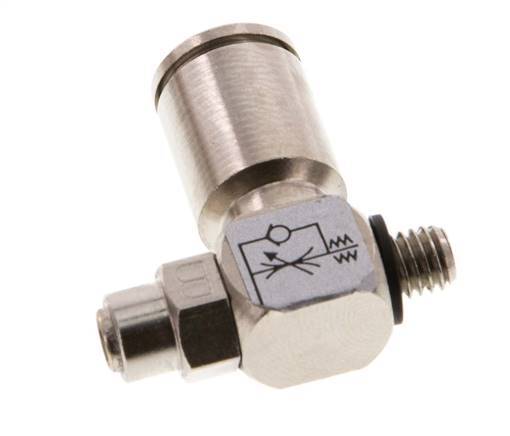 L-stuk Regelventiel 6 mm - M5 Regeling-Uit Messing Sleufschroef Banjo