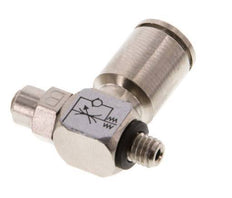 L-stuk Regelventiel 6 mm - M5 Regeling-Uit Messing Sleufschroef Banjo