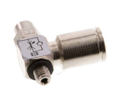 L-stuk Regelventiel 6 mm - M5 Regeling-Uit Messing Sleufschroef Banjo