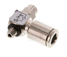 L-stuk Regelventiel 6 mm - M5 Regeling-Uit Messing Sleufschroef Banjo