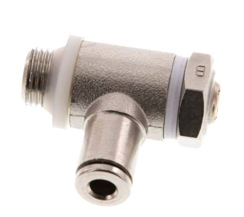 L-stuk Regelventiel 4 mm - G1/8'' Regeling-Uit Messing Sleufschroef Banjo