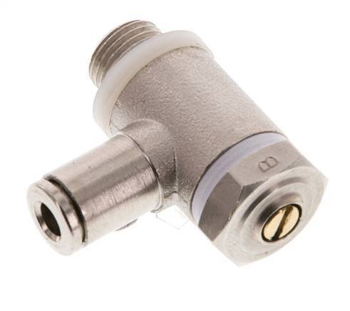 L-stuk Regelventiel 4 mm - G1/8'' Regeling-Uit Messing Sleufschroef Banjo