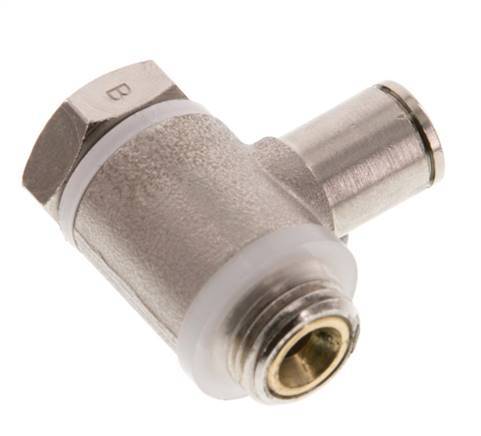 L-stuk Regelventiel 6 mm - G1/4'' Regeling-Uit Messing Sleufschroef Banjo