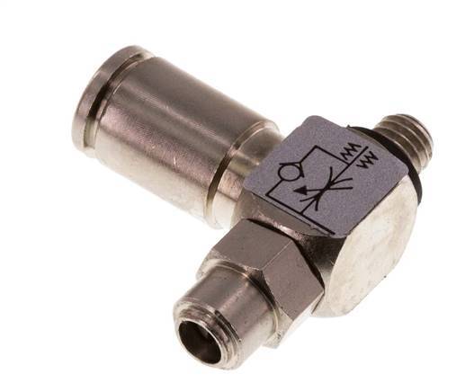 L-stuk Regelventiel 4 mm - M5 Regeling-in Messing Sleufschroef Banjo