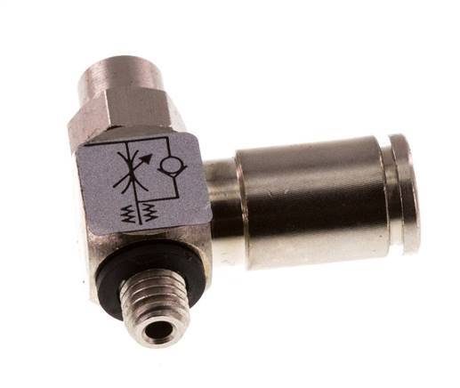 L-stuk Regelventiel 4 mm - M5 Regeling-in Messing Sleufschroef Banjo