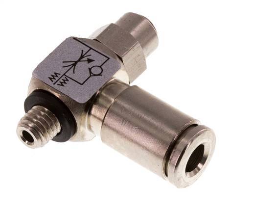 L-stuk Regelventiel 4 mm - M5 Regeling-in Messing Sleufschroef Banjo